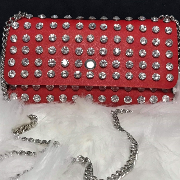 Red Crystal Studded Convertible Fanny Pack - Picture 6 of 8